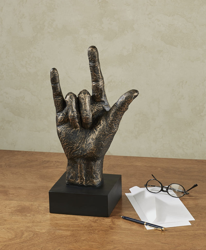 Touch of Class I Love You Table Sculpture Bronze