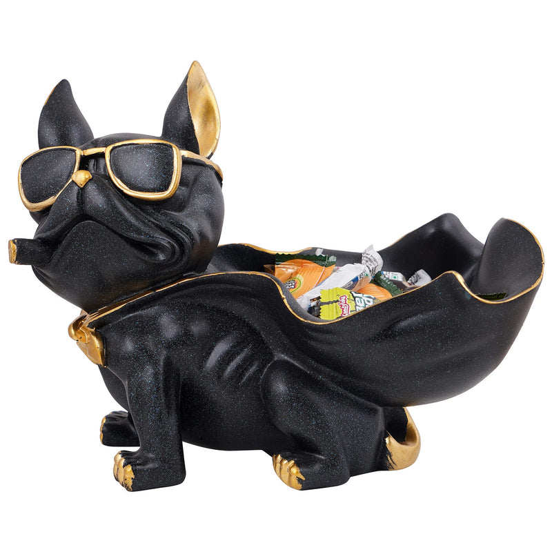 zart Dog Showpiece for Home Decor showpiece (7.5 inch)(Resin, Black)