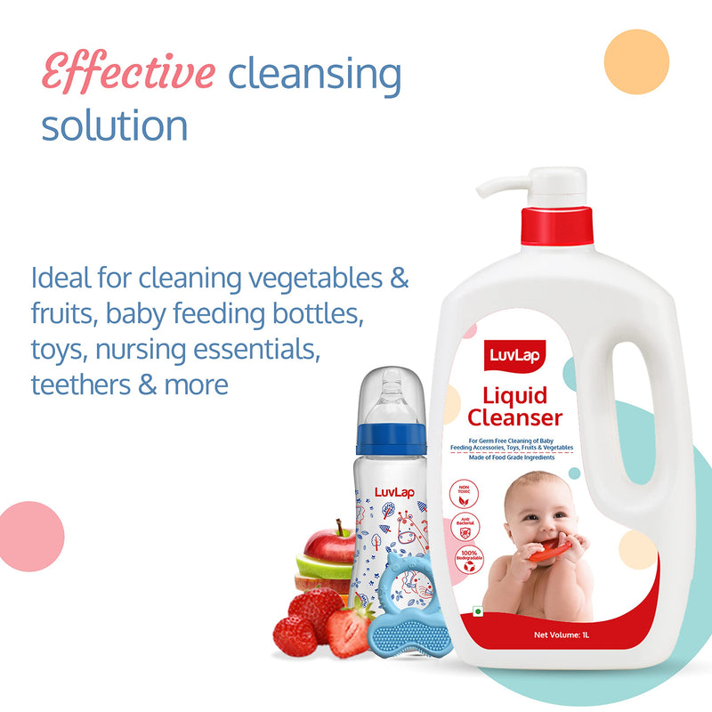 Luv Lap Liquid Cleanser 1000ml for Feeding Bottles, Baby Accessories & Vegetables - 18180