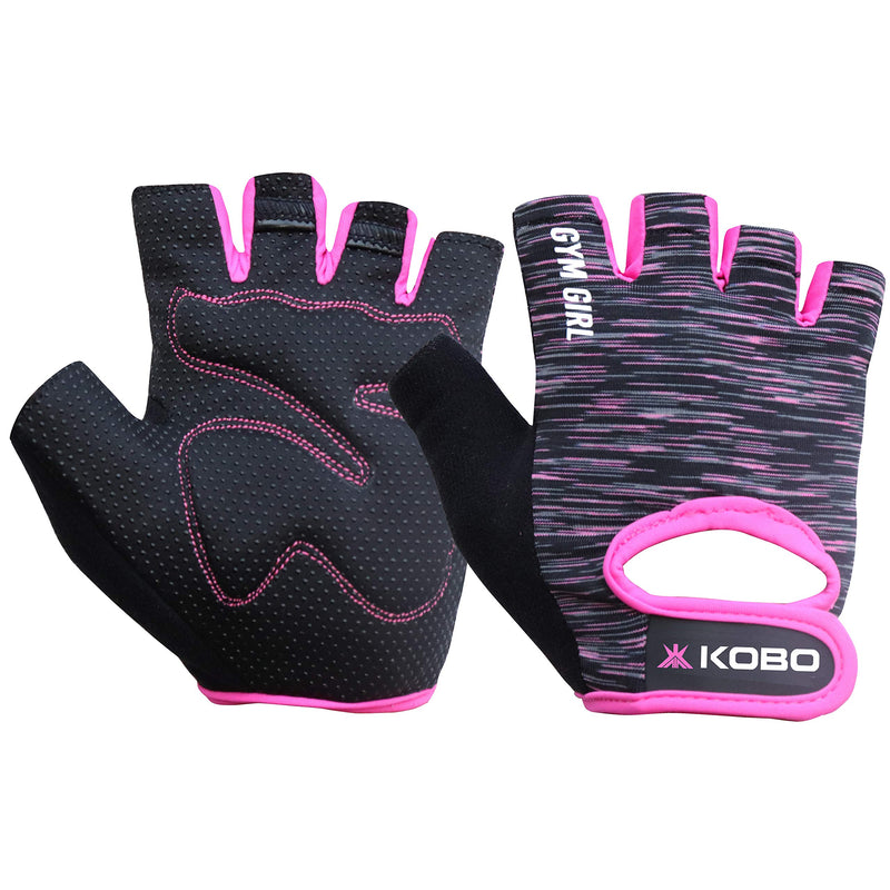 Kobo WTG-38 Gym Gloves for Girls Ladies Weight Lifting Exercise & Fitness with Anti Slip Grip (Small)