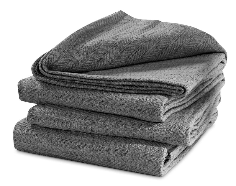 KOSTORICA Geometric Stripe Weave Soft & Cozy Cotton Thermal Queen Standard Size Blanket for Bedding and All Season (Charcoal Grey - 90x90 Inches, Pack of 1 Pc)