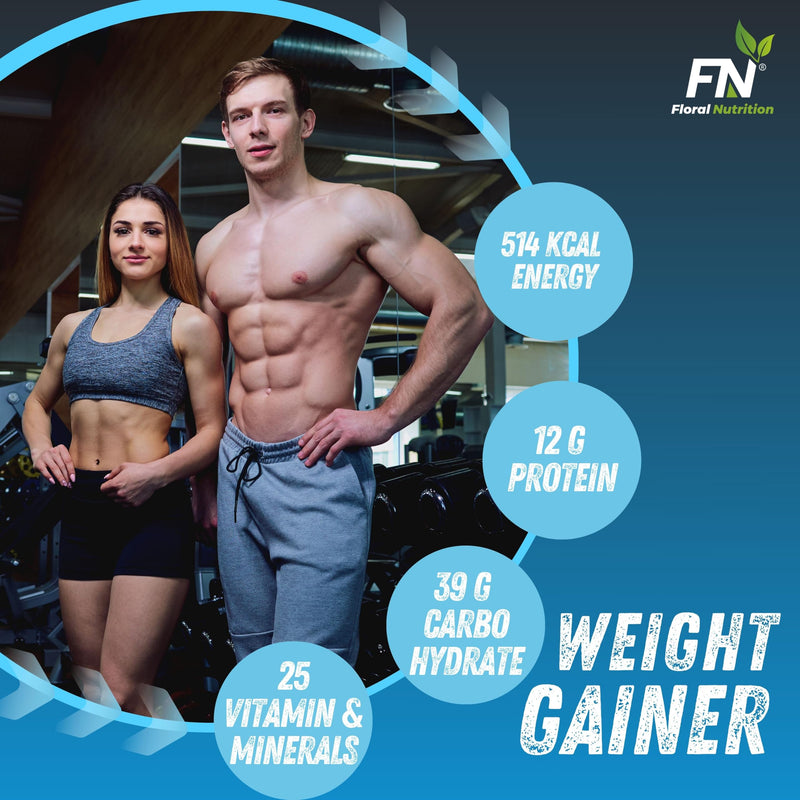 Floral Nutrition Weight Gainer Mass Gainer - 10g Protein, 78g Carbs, High Calories Added Vitamins, Minerals, Good fat, Digesting Weight Gainer Powder for Men & Women 0.5 Kg Rich Chocolate Flavor (10 Servings)