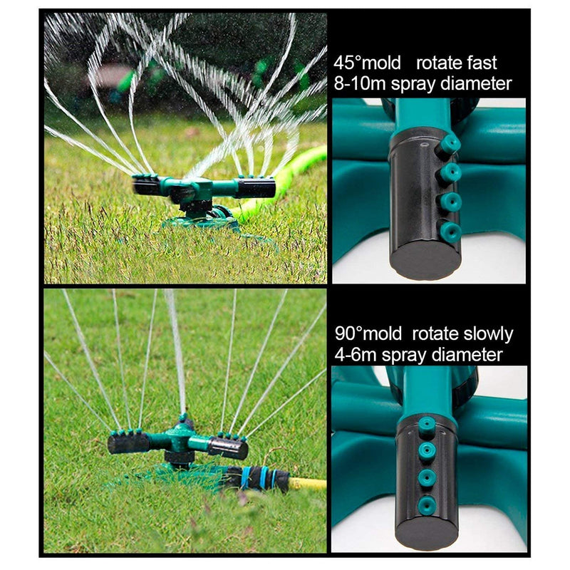 Limbjal® Automatic 360 ° Rotating Adjustable Round 3 Arm Lawn Water Sprinkler for Watering Garden Plants/Pipe Hose Irrigation Yard Water Sprayer Adjustable Water Sprinkler (Pack 2)