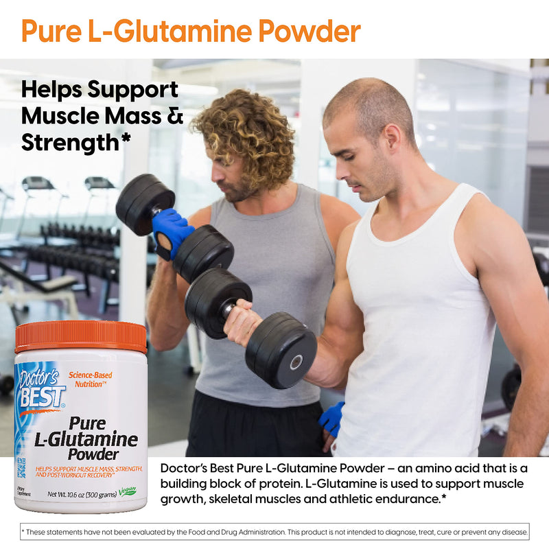 Doctor's Best Pure L-Glutamine Powder, 300 Gram