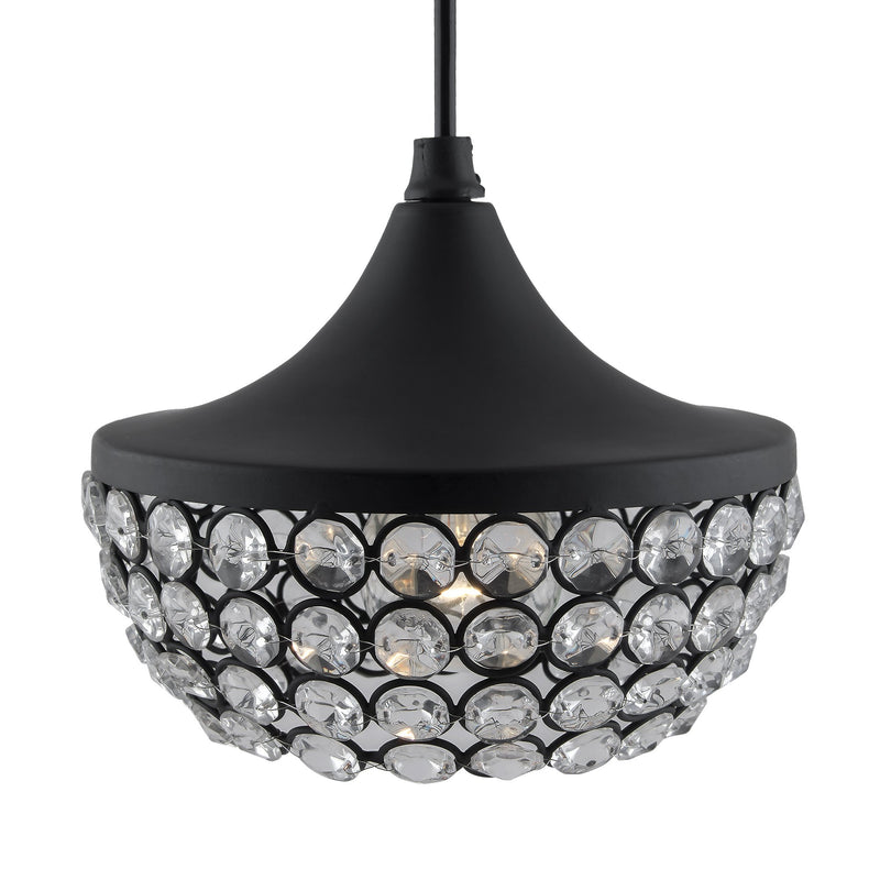 Homesake Matt Black Crystal Hanging Goblet Light, Ceiling Light, Nordic E27 Pendant