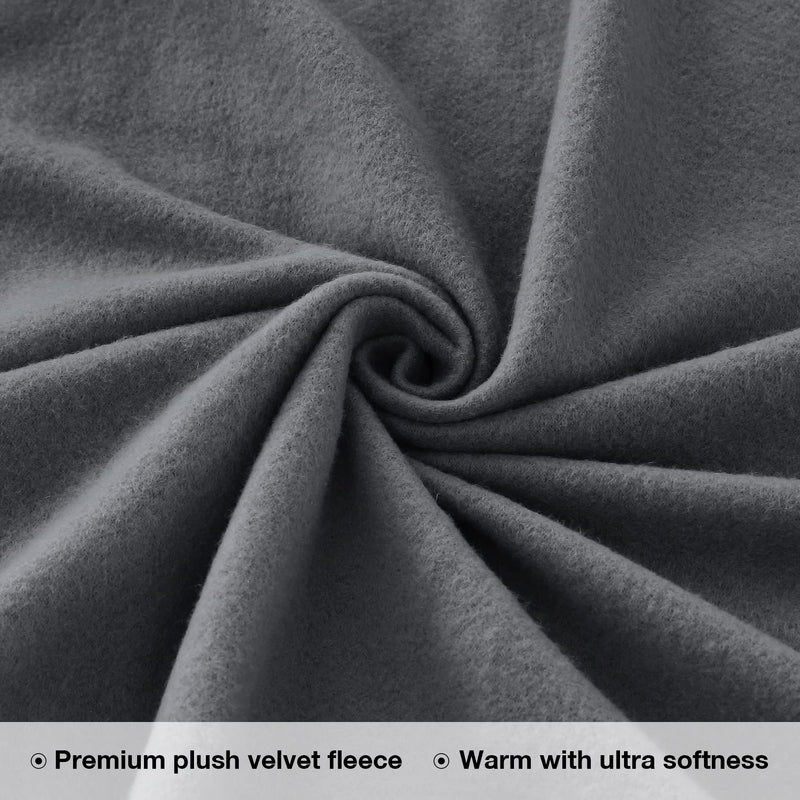 Viviland Plush Micro Fleece Bed Sheet Set, Extra Breathable Polar Fleece 4 Pcs Bed Sheets, with Deep Pocket, Dark Gray, Queen