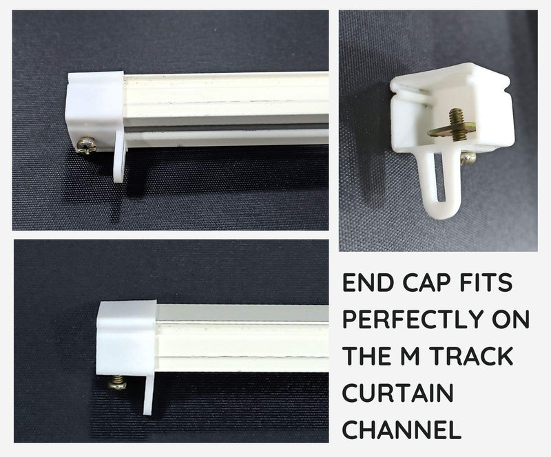 FAPBADRI End Cap/Lock for Curtain Channel/M Track - Colour: White - Material: Plastic - 5 Pieces