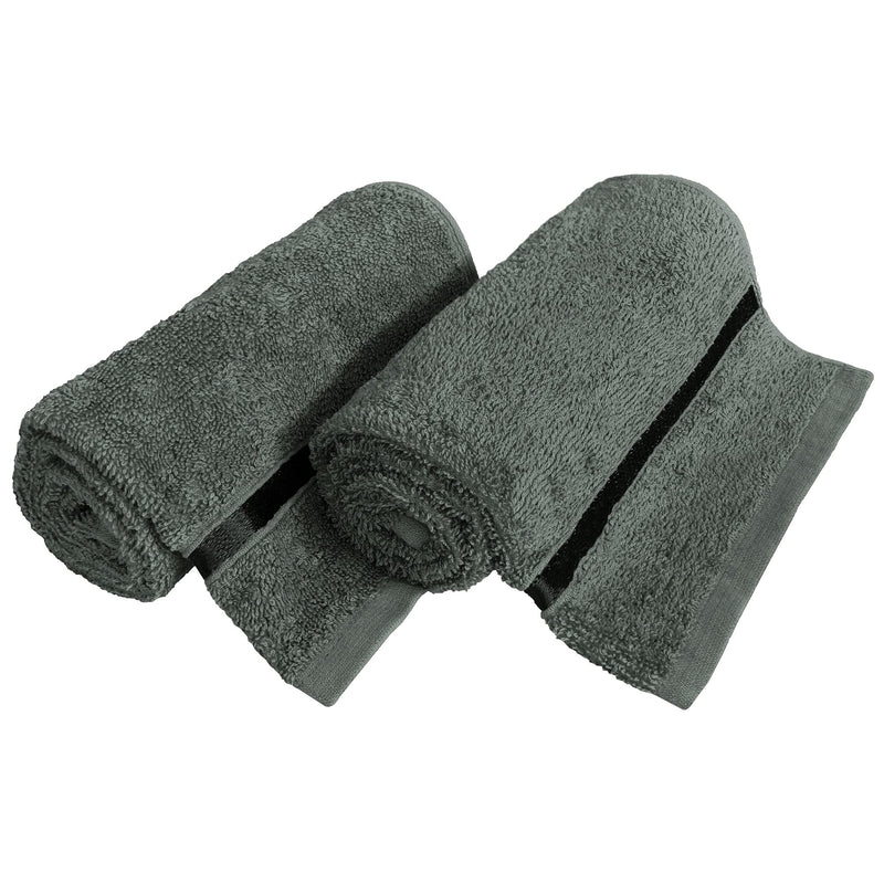 Story@Home Cotton 450 GSM Ultra Soft, Super Absorbent, Antibacterial, Gym, Workout, Yoga Hand Towel (Carcoal Grey, Set of 2)