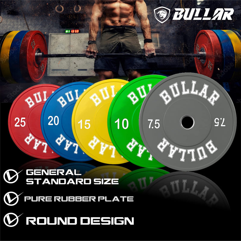 BULLAR Olympic Color Rubber Bumper Plates Weightlifting Gym spare plates (10 KG SET (5KGX2))