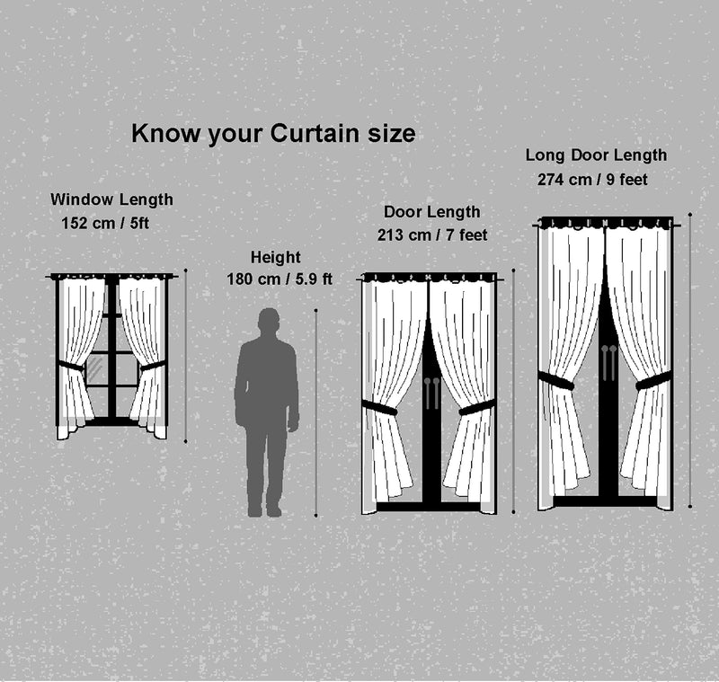 Casableu Dyke 2 Piece Polyester Eyelets (Steel) Blackout Curtains with Tie Back, Bedroom Living Room (Dyke Lime, 9 Ft x 4.2 Ft)