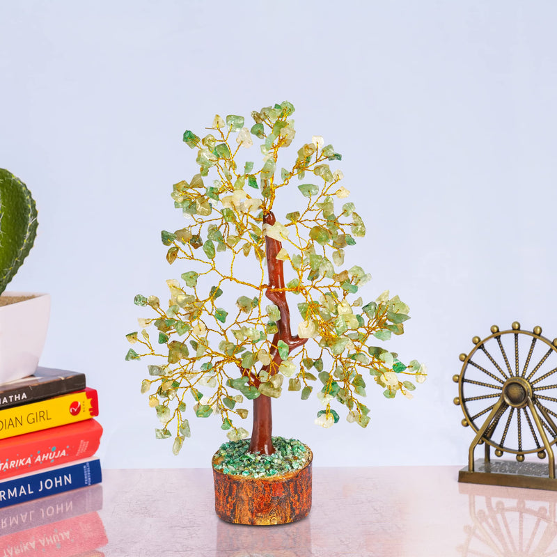 SUBSH Green Jade Stone Money Tree | Tree of Life | Energy Healing Stones | Feng Shui Bonsai | Reiki Crystal Healing | Good Luck | Chakra Tree | Spiritual | Crystal Gifts | Office Home Decor