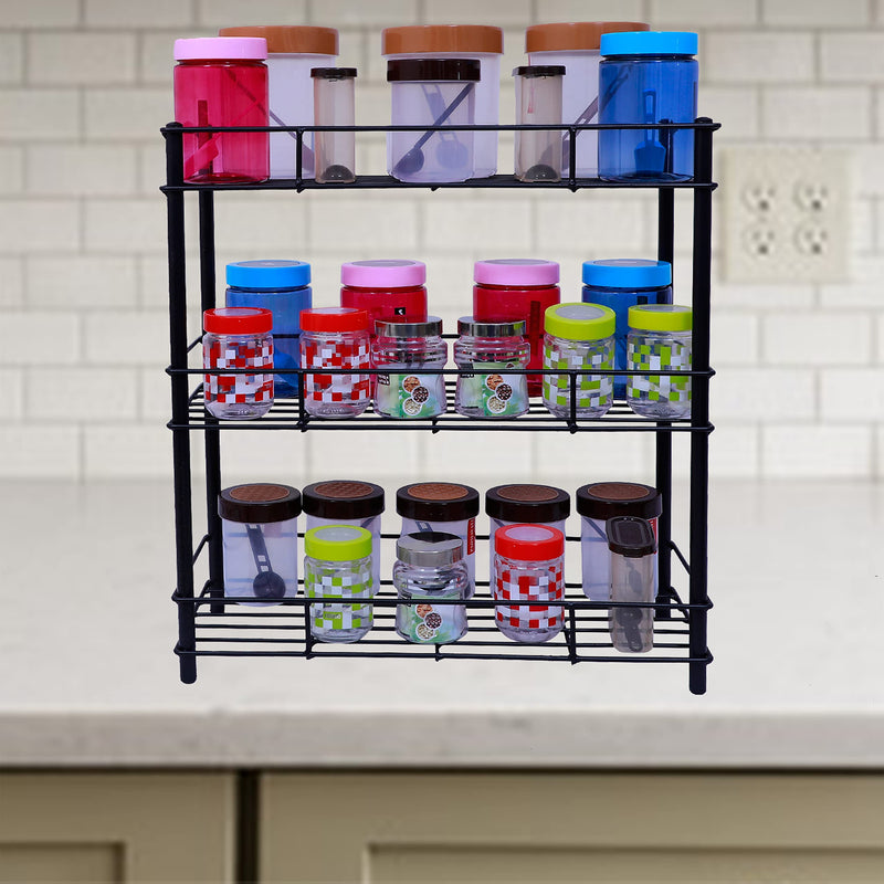 D&V ENGINEERING - Creative in innovation Multipurpose Storage Shelf Rack, Kitchen Countertop Shelf Organizer, Spice Rack (3 Tier) metal, Tiered Shelf