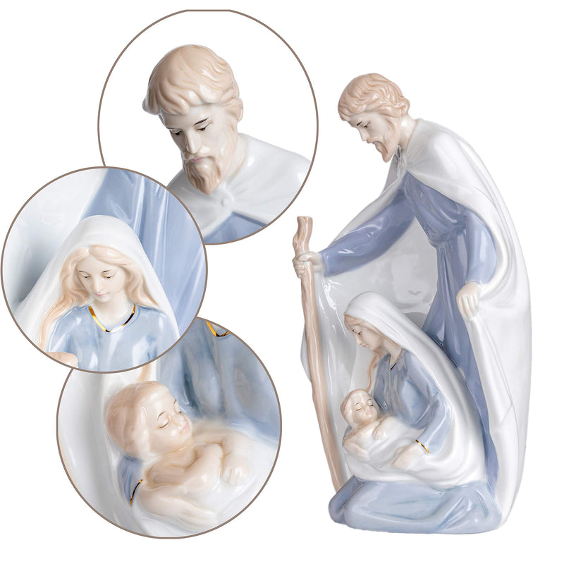 YLINSHA St Joseph Statue, Virgin Mary Statue, Holy Family Statue, Home Decor for Parents and Elders Who Love Religious Inspiration,Ask God to Stop The Plague