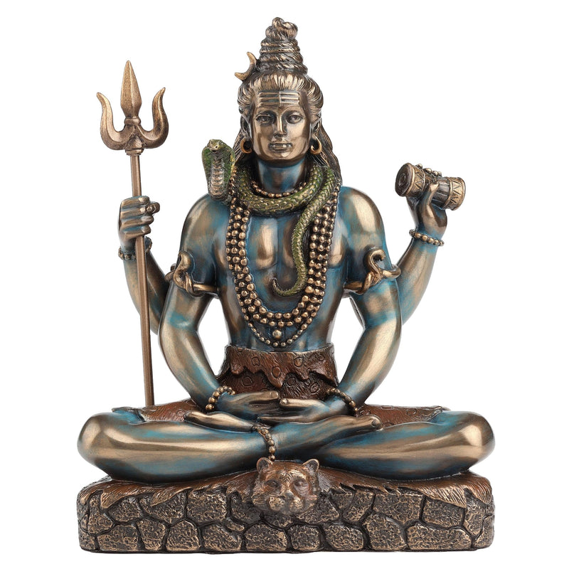 Veronese Design Lord Shiva in Lotus Pose Statue Sculpture - Hindu God and Destroyer of Evil Figure 6.2" Tall