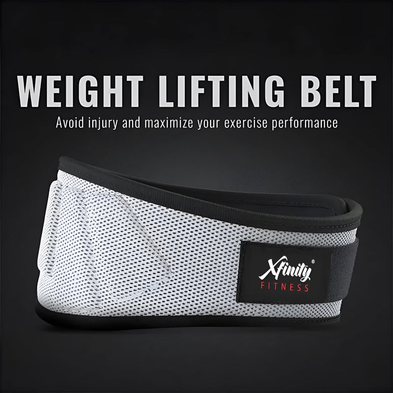 Xfinity Fitness 6 Inches Gym Belt with Adjustable Buckle Hook Loop 10mm (Medium, Grey)