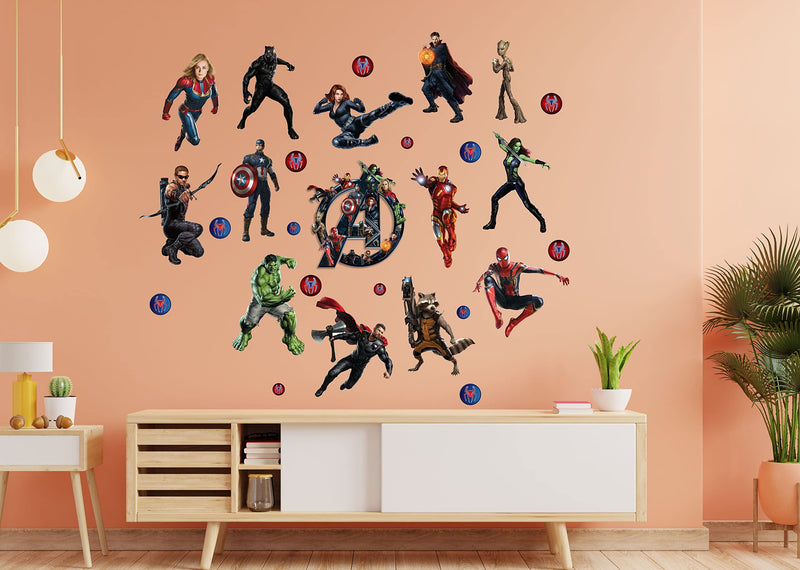 Divine Designs™ PVC Vinyl Self-Adhesive Avengers Tools Wall Sticker for Living Room, Bedroom, Office Wall Decoration (28 X 24 INCH) Pack 1