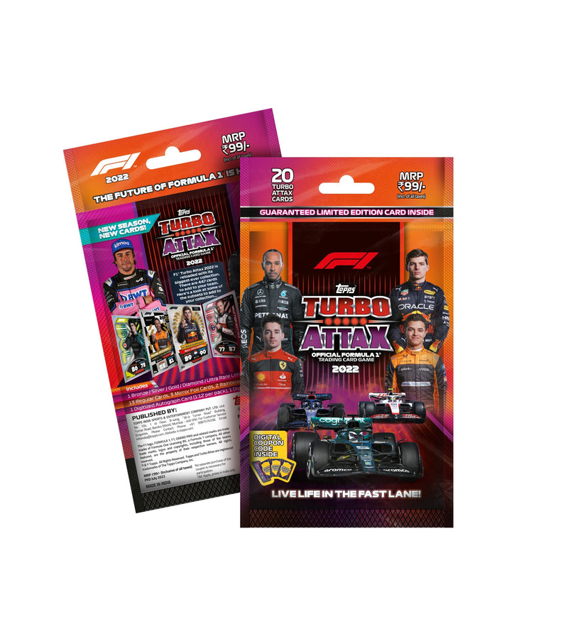 Topps F1 Turbo Attax 2022 - Trading and collectable Card Game (Multi Pack of 4)