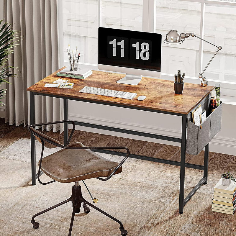 CubiCubi Multi-Purpose Computer Desk, Laptop Table, Home Office Writing Study Desk, Ideal for Work from Home, Office Desk, DIY Table, Easy to Assemble (Brown)