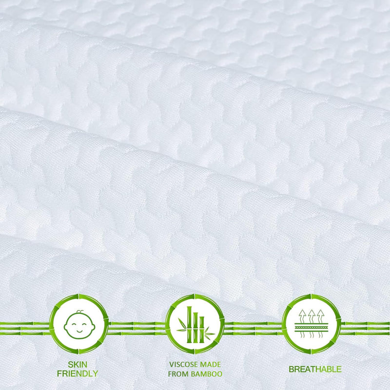 3 Inch Mattress Topper Cover King Size (Only Cover) Cooling Bamboo Rayon Zippered Cover for Mattress Topper with Adjustable Straps for Latex Memory Foam Mattress Cover