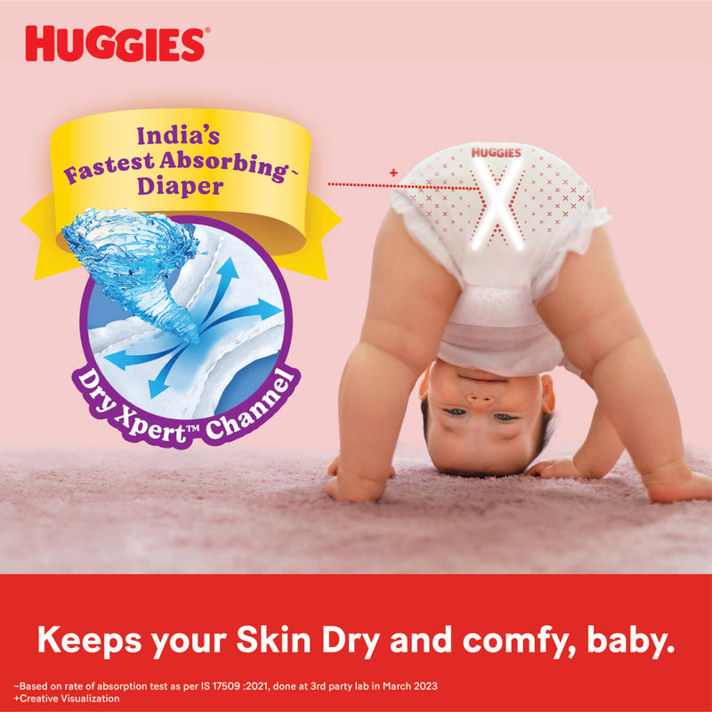 Huggies Complete Comfort Wonder Pants Medium (M) Size (7-12 Kgs) Baby Diaper Pants, 228 count| India's Fastest Absorbing Diaper with upto 4x faster absorption | Unique Dry Xpert Channel