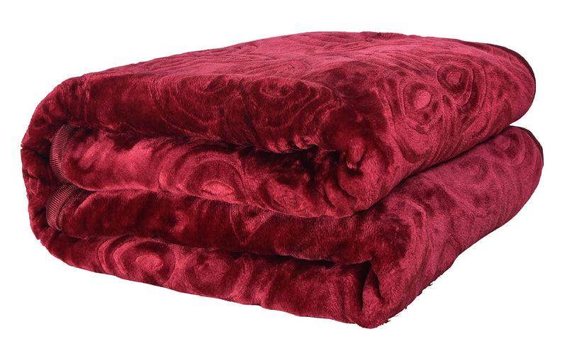 goyal's Ultra Silky Soft Heavy Duty Quality Indian Mink Blanket Single Bed 500TC - Set of 4 (Red, Purple, Pink & Marron)