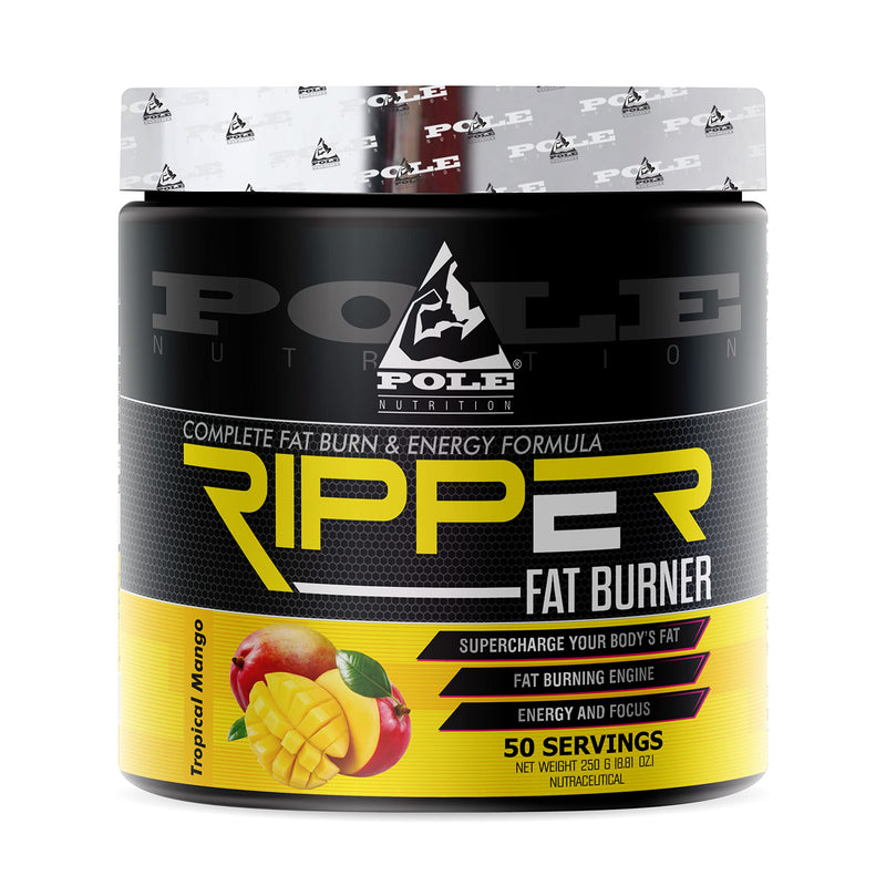 Pole Nutrition Ripper Fat Burner - Tropical Mango Flavor | 250g | 50 Servings - Supercharge Your Body Fats with Premium Thermogenic Formula