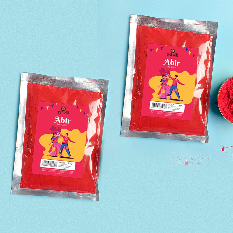 SATVIK Combo of Gulal Red and White Rangoli Holi Color Powder || Holi Gulal Colour 200 gm & Rangoli 350 gm (Pack of 4) (RED, Set of 4)