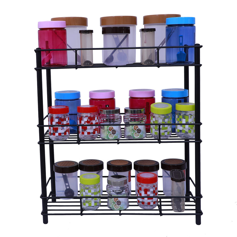 D&V ENGINEERING - Creative in innovation Multipurpose Storage Shelf Rack, Kitchen Countertop Shelf Organizer, Spice Rack (3 Tier) metal, Tiered Shelf