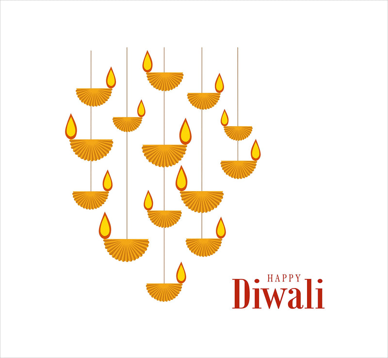 Shree Decor Diwali Special - Decorative Hanging Diya Happy Diwali Wall Sticker-PC68