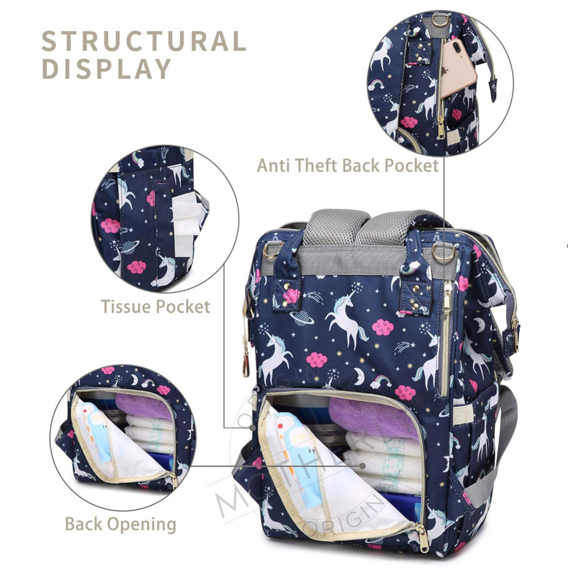 motherly Baby Diaper Bag, Mothers Maternity Bags for Travel |(Unicorn Blue)