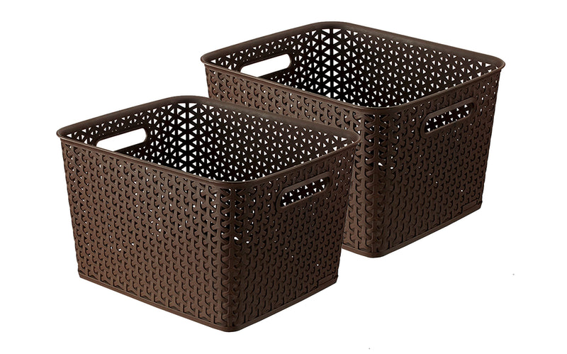 Bel Casa Royal Baskets Large, Set of 2, Brown