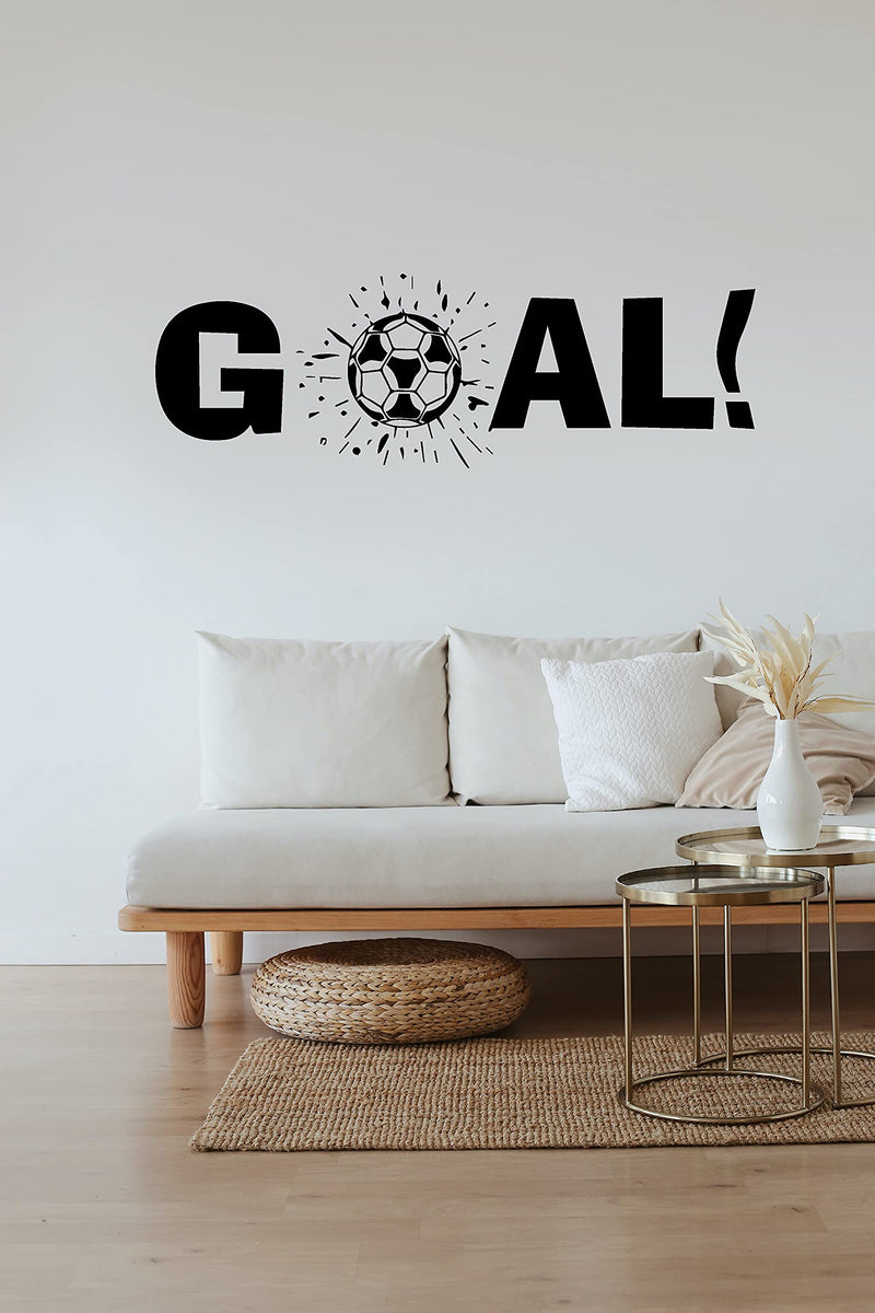 VVWV Football Goal Sports Wall Sticker Living Bedroom Boys Girls Kids Room Hall Vinyl Die-Cut Decal L X H 170 X 55 Cms