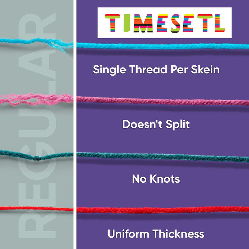 TIMESETL Acrylic Wool 4 Ply Yarn for Crochet and Knitting (Pack of 24, Multicolor)