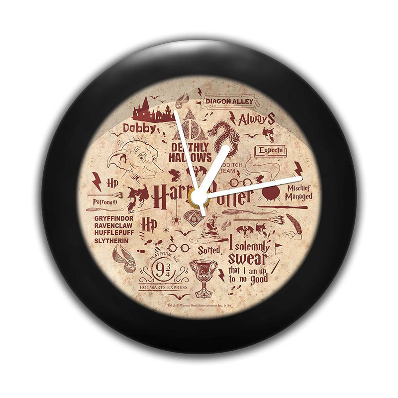 MCSID RAZZ Harry Potter - Table Clock, Gift Set Birthday Gift/Official Licensed by Warner Bros, USA (Infographic Red)