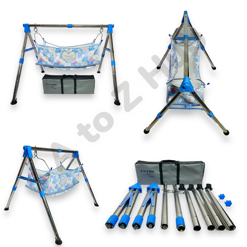 A to Z Hub Stainless Steel Foldable Baby Cradle Ghodiyu Baby Swing Bab