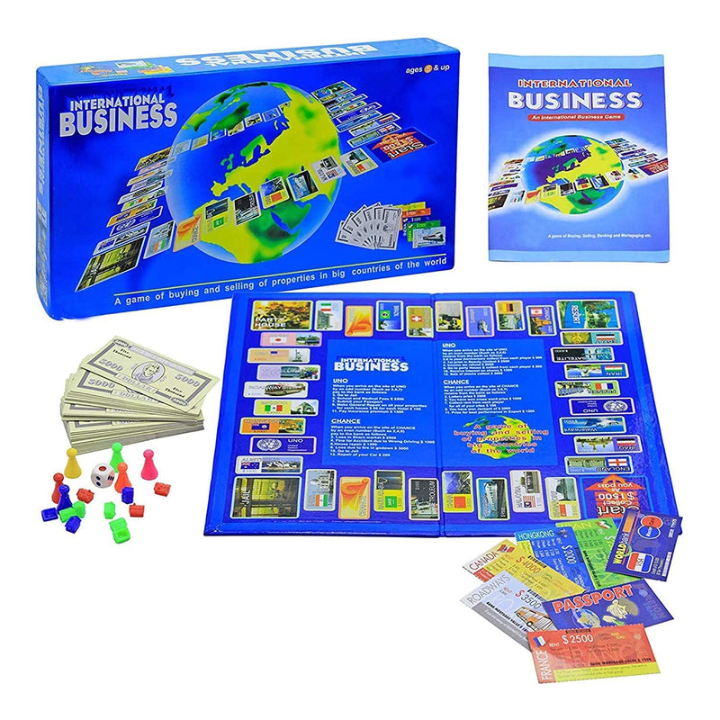 Fun4You International Business Game - Exciting Indoor/Outdoor Folding Board Game for Kids & Adults for Portable Play, Ideal Gift, Educational & Entertaining Family Fun (Pack of 1)