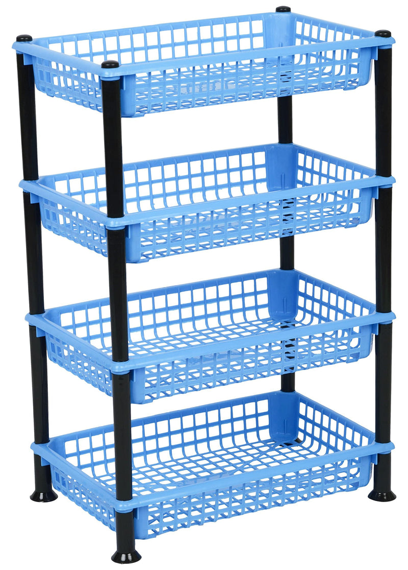 Aristo Multipurpose Plastic Storage Rack 4 Shelf /Multi Purpose/Kitchen/Living Room/Rack (40.5 cm x 26.5 cm x 62 cm, Color May Vary)