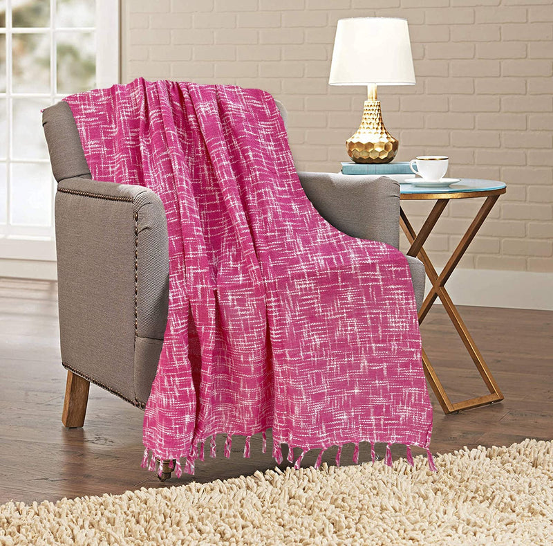 Fashion Throw Sofa Throw, Throws for Sofa and Couch, Sofa Throws for 3 Seater Size: 50X60 inch (Dark Pink)