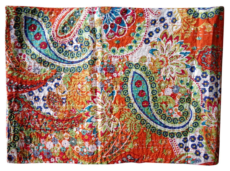 BOHEKANT Handicraft Cotton Hand Embroidery Kantha Quilt Kantha Bed Cover Handmade Kantha Bedspread Kantha Blanket Throw-17 (Twin, 60x90 Inches, Single Bed)