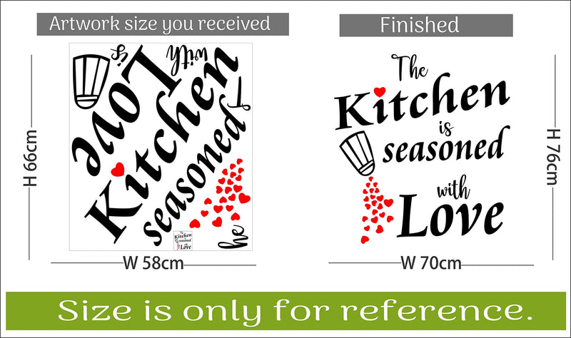 Sticker Hub The Kitchen is Seasoned with Love Decorative Kitchen Wall Sticker