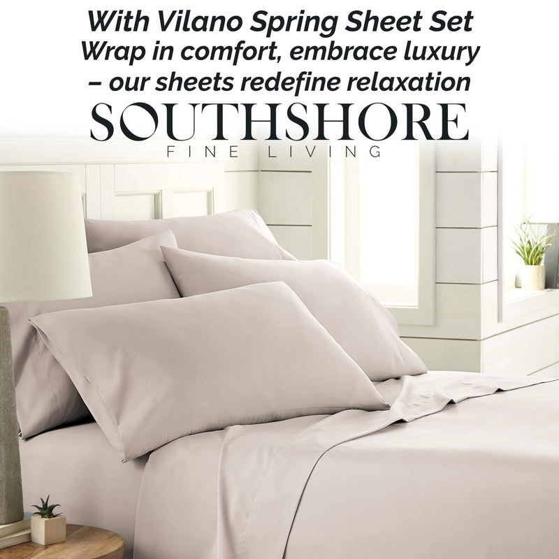 Queen, Bone : Southshore Fine Linens - Vilano Springs - 6 Piece - Extra Deep Pocket Sheet Set, Queen, Bone