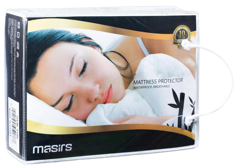 King : Bamboo Mattress Protector - Waterproof, Breathable Fabric and Soft to The Touch, Vinyl Free. Seam with Elastic to Provide Comfortable Sleep and Great Fit for Your Mattress. (King)