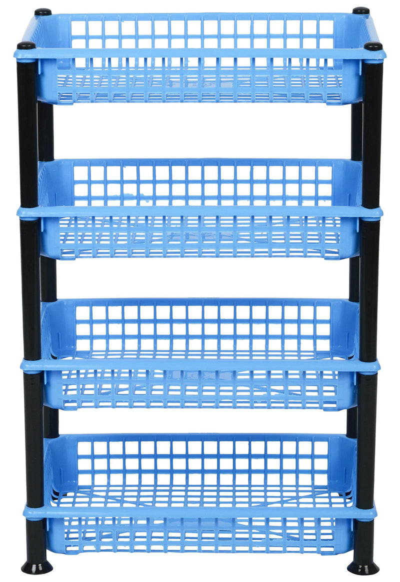 Aristo Multipurpose Plastic Storage Rack 4 Shelf /Multi Purpose/Kitchen/Living Room/Rack (40.5 cm x 26.5 cm x 62 cm, Color May Vary)