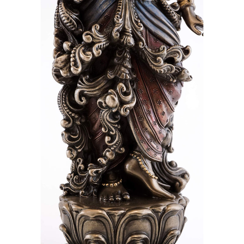 Top Collection 14.5" H 4.5" W Radha Statue in Cold Cast Bronze- Hindu Goddess and Beloved Consort of Lord Krishna Sculpture