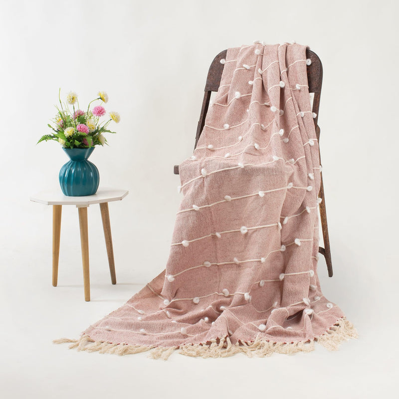 DMAASA Pure Cotton Pink Throw Blanket | 50x70 Inch Bed, Living Room, Chair Medium Size Throw | Multipurpose Soft Cozy Lightweight Breathable Throw Machine Washable