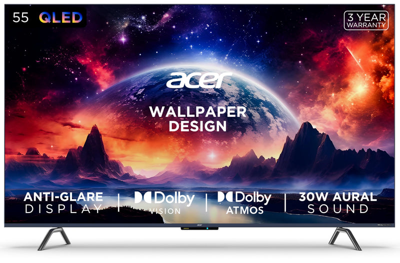 Acer 139 cm (55 inches) W Series 4K Ultra HD QLED Smart Android TV AR55AR2851QD (Metallic Grey)