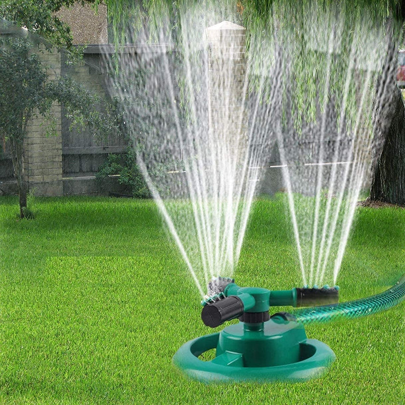 Limbjal® Automatic 360 ° Rotating Adjustable Round 3 Arm Lawn Water Sprinkler for Watering Garden Plants/Pipe Hose Irrigation Yard Water Sprayer Adjustable Water Sprinkler (Pack 2)