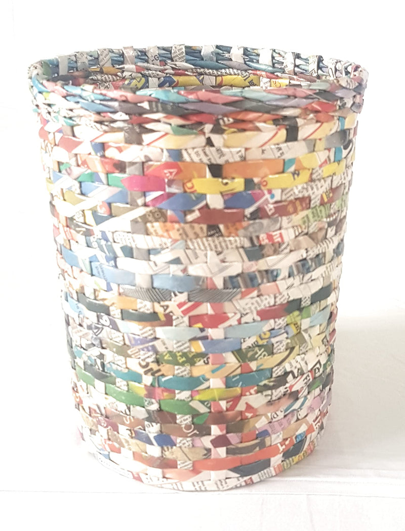 Sonas Creation Paperus, Natural, Open-top Dustbin, Waste Basket, Paper Bin, Trash Can, Storage Basket, Standard Size 10 Liter, 11 inch Tall, Eco-Friendly, Handmade, of Paper Ropes