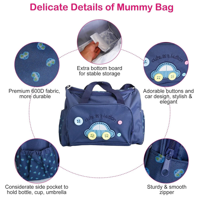 Baby Bucket Baby Diaper Nappy Changing Baby Diaper Bag Mummy Bag Handbag-(Pack of 4 – Navy Blue-1)