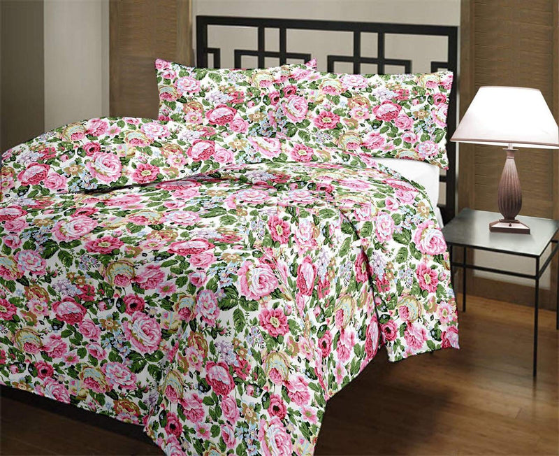 Renown Attractive Soft Printed Reversible Double Bed AC Blanket I Dohar Pack of 1 (Pink)